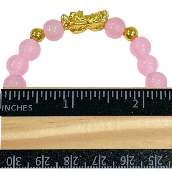 Rose Quartz Feng Shui Bracelet 8mm Self Love & Romance Style-A NWOT - Picture 7 of 10